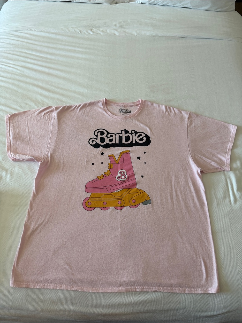 {Plus Size} Barbie Light Pink Roller Skate Graphic Tee